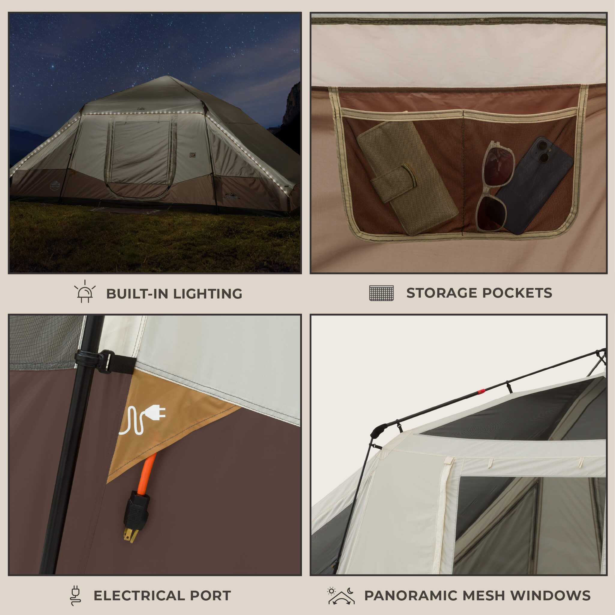10 Person Lighted Instant Pyramid Tent - Image 5
