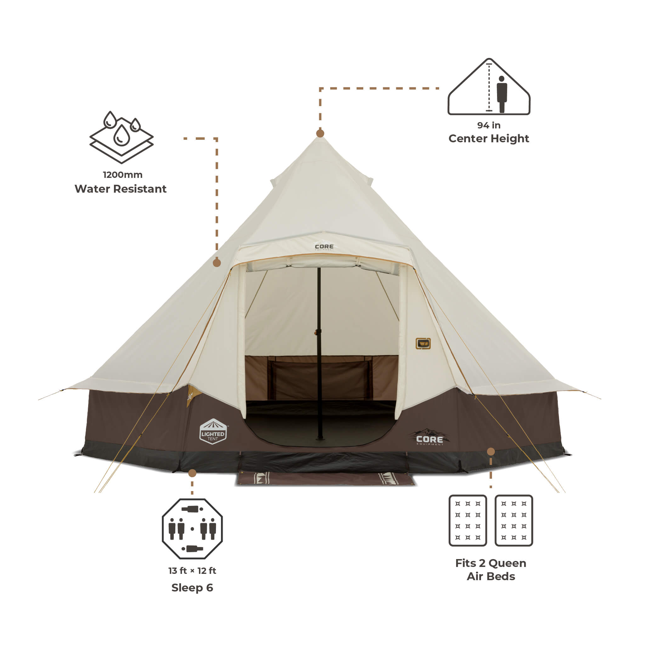 6 Person Lighted Bell Tent - Image 3