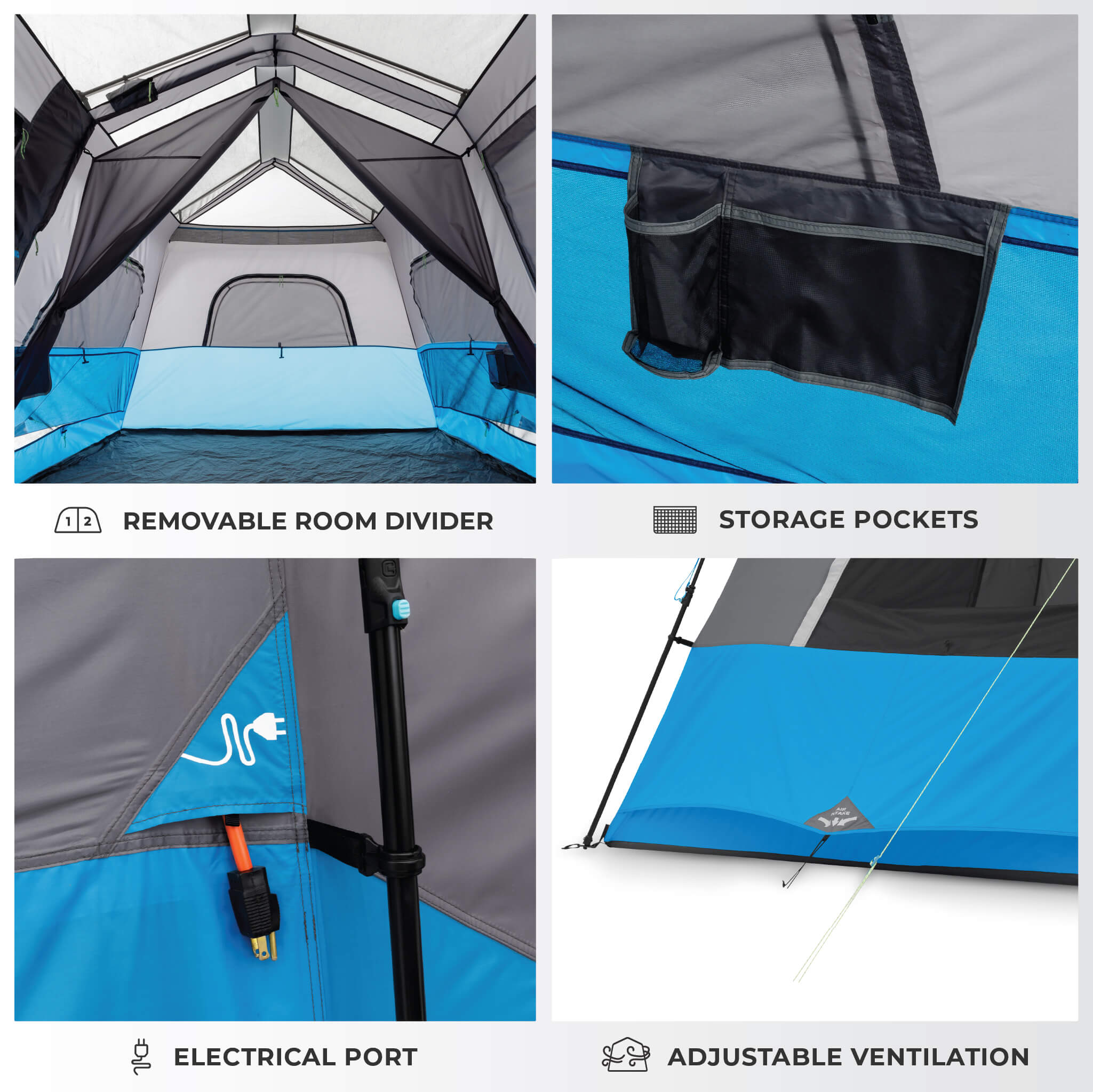 9 Person Lighted Instant Cabin Tent - Image 5