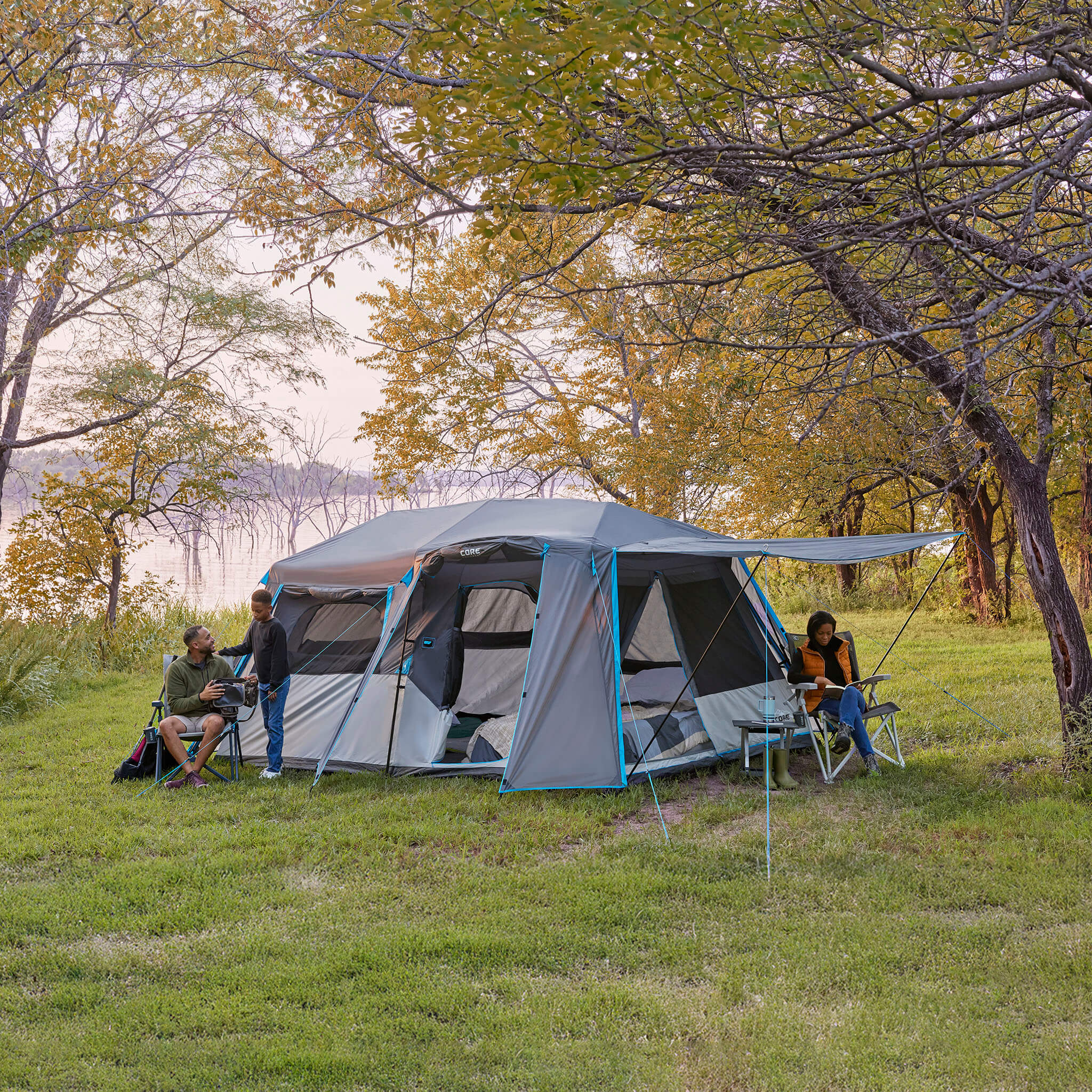 9 Person Lighted Instant Cabin Tent with Full Rainfly - Image 10