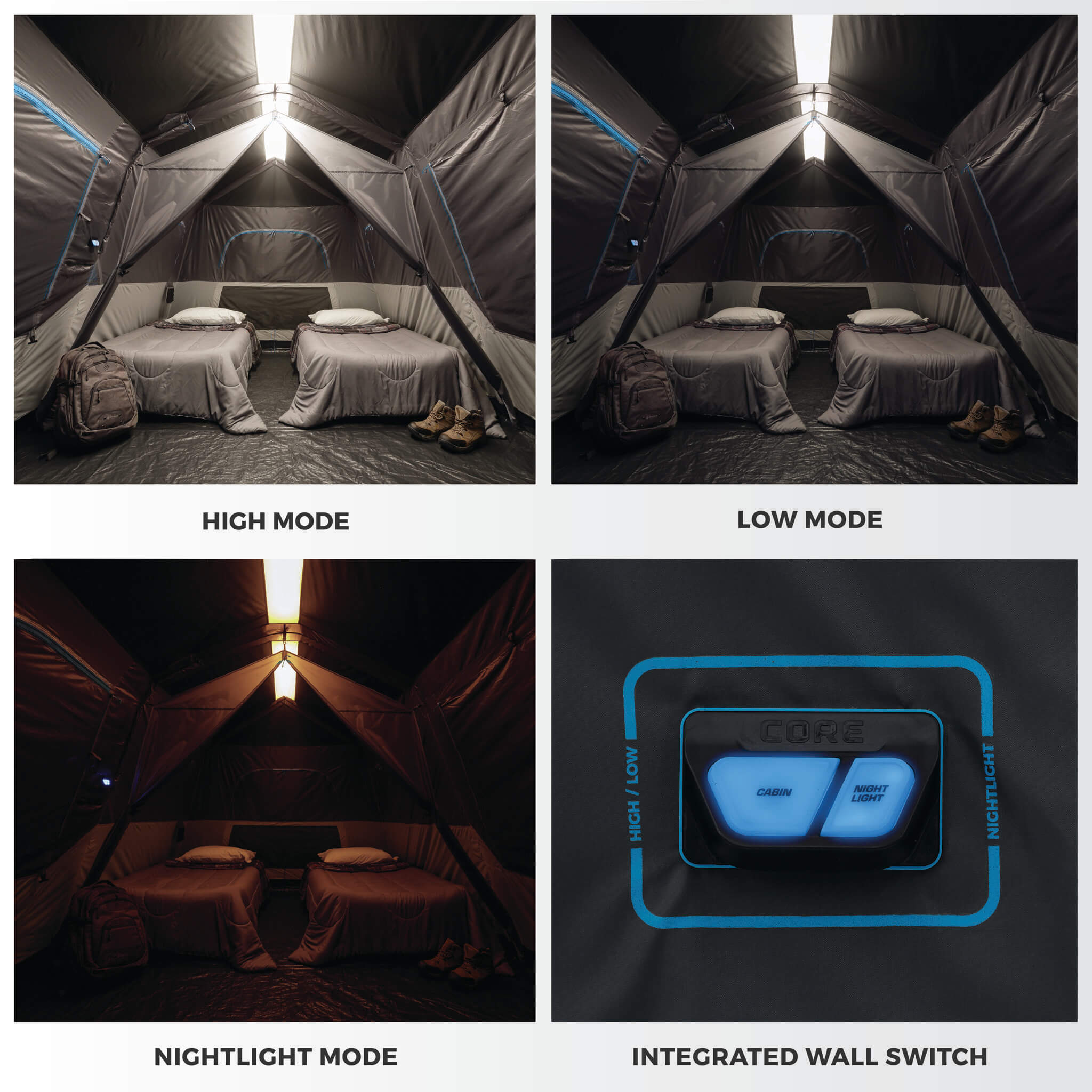 9 Person Lighted Instant Cabin Tent with Full Rainfly - Image 6